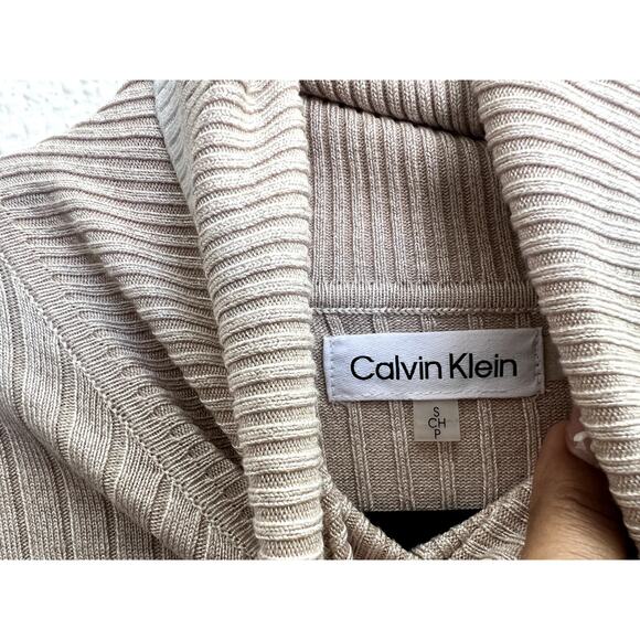 Calvin Klein Women's Beige Tan Turtleneck Knit Sweater Lightweight - Picture 5 of 6